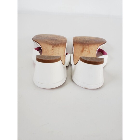 Lilly Pulitzer White Leather Flower Kitten Heel Sandals Size 8.5 - Picture 10 of 11